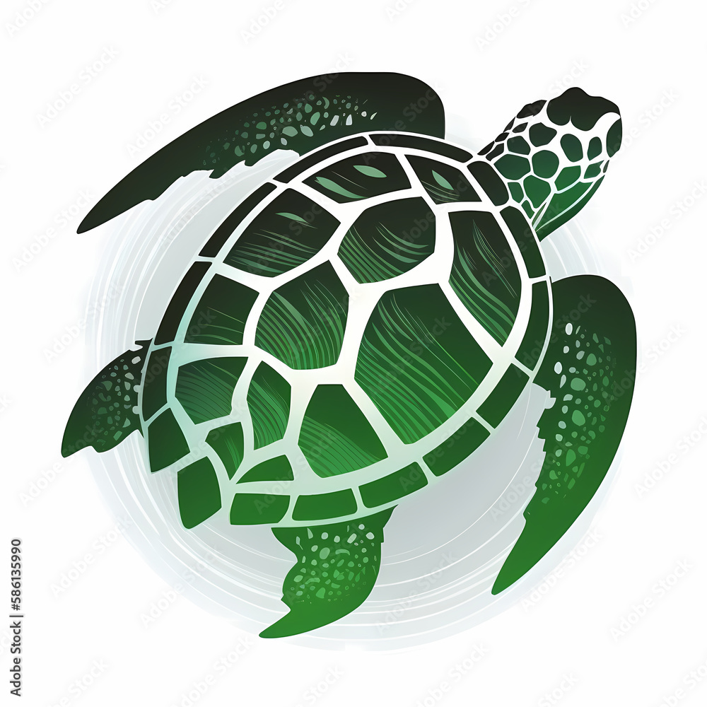Obraz premium Sea Turtle Logo, Generative AI