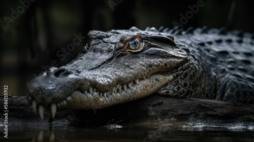 alligator portrait hyper-realistic, generative AI