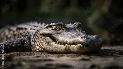 alligator portrait hyper-realistic  generative AI
