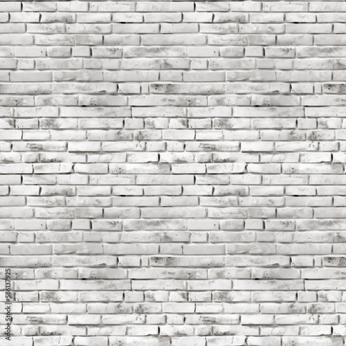 Seamless pattern of an old white brick wall . Bricks background. Perfect for wallpaper, web backgrounds. Good quality for repeating design. Generative AI. Edited in photoshop.