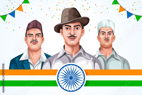 Vector illustration of Indian Nation Heroes and Freedom Fighters.