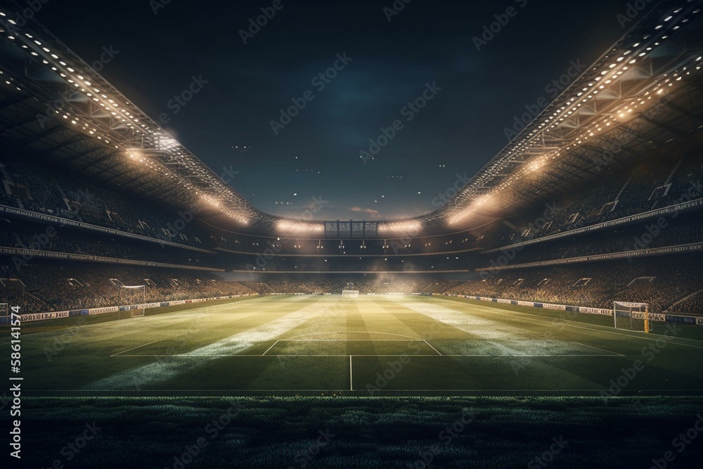 Professional soccer field stadium background. Generative AI Stock ...