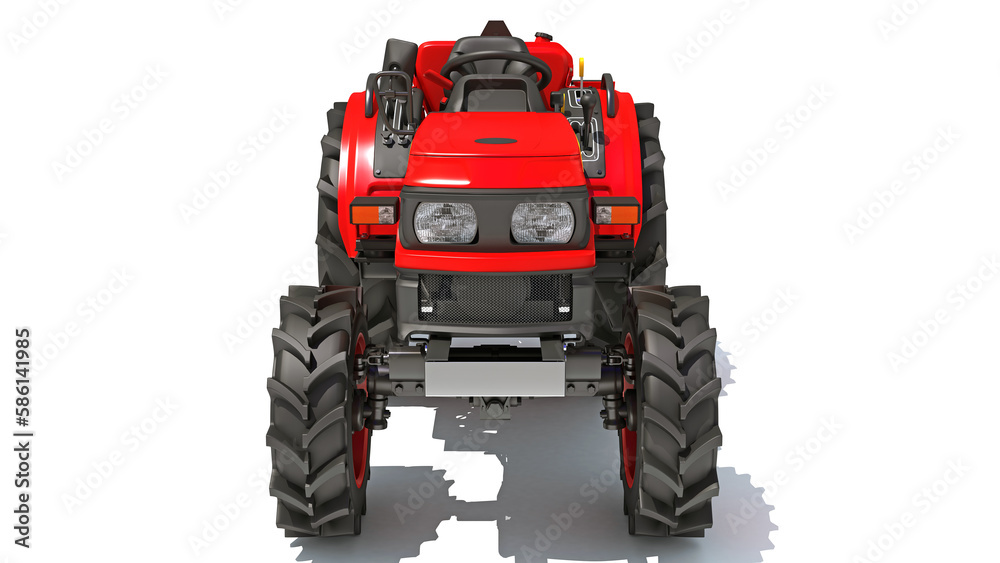 Obraz premium Farm Tractor 3D rendering on white background