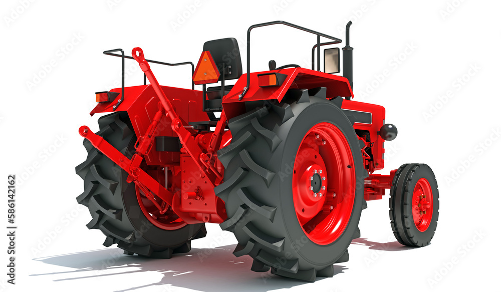 Obraz premium Farm Tractor 3D rendering on white background