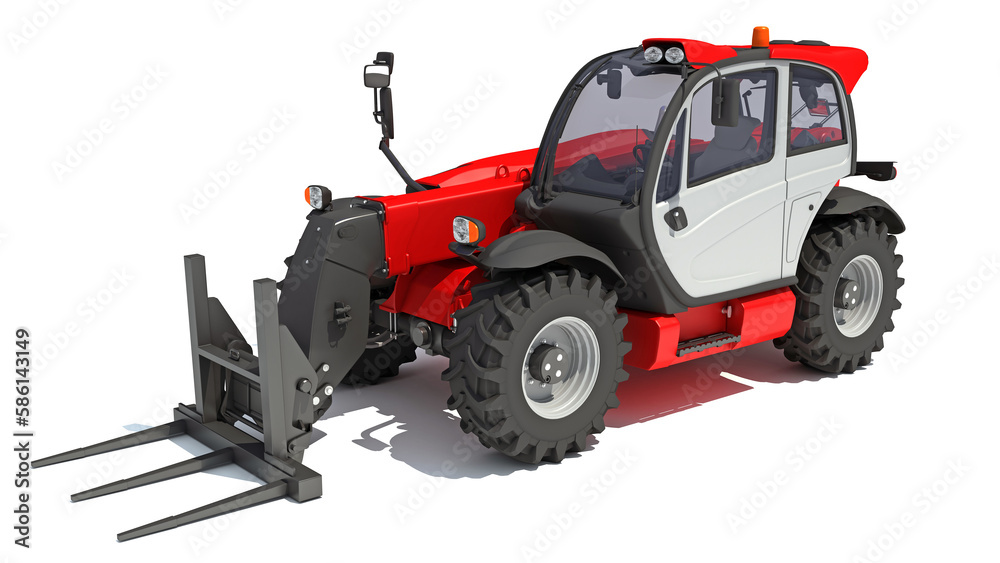 Wheel Loader heavy construction machinery 3D rendering on white background Wheel Loader heavy construction machinery 3D rendering on white background