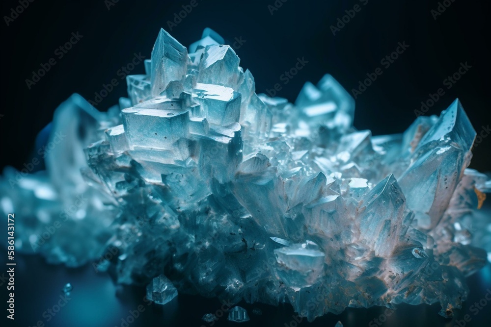 Sodium chloride (rock salt, halite, table salt), crystal structure. Generative AI ilustração do