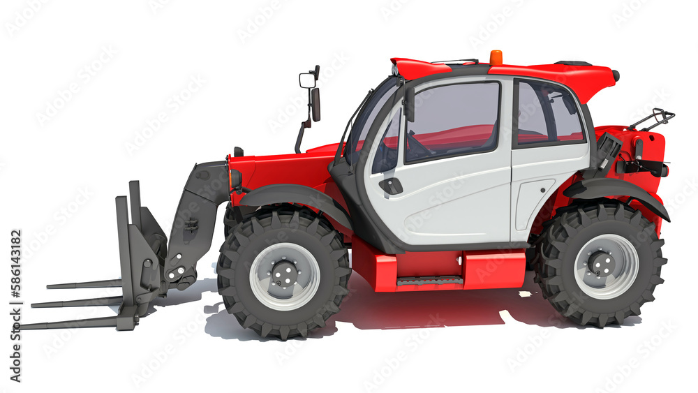 Wheel Loader heavy construction machinery 3D rendering on white background Wheel Loader heavy construction machinery 3D rendering on white background