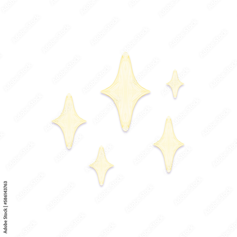 Obraz premium Cute magic star stationary sticker oil painting