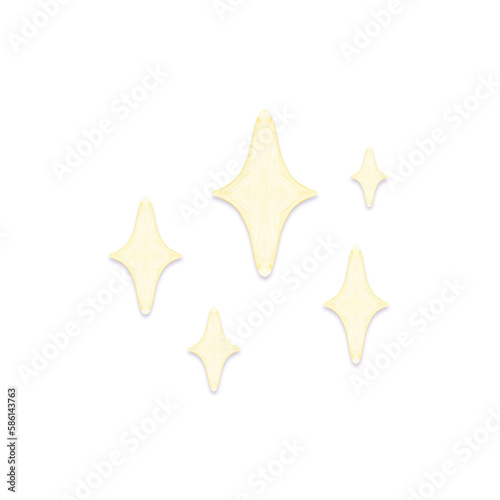 Cute magic star stationary sticker oil painting