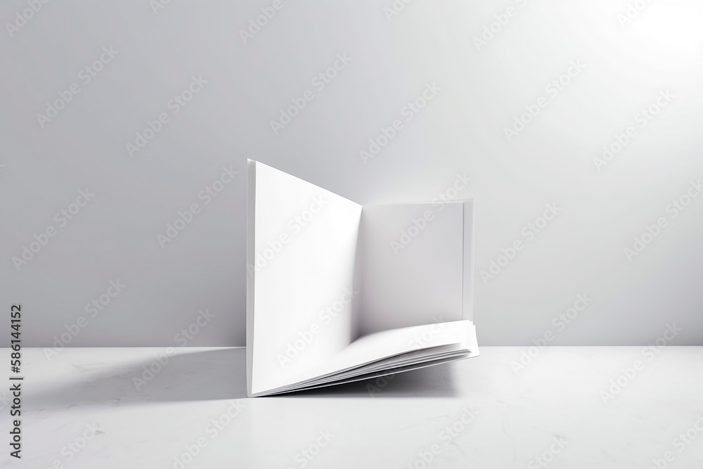 generative ai illustration of Magazine Brochure White Blank Mockup generative ai illustration of Magazine Brochure White Blank Mockup