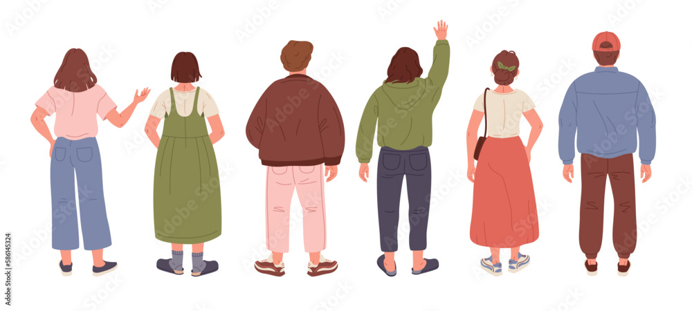 People Back View Male And Female Characters From Behind Fashionable people-back-view-male-and-female-characters-from-behind-fashionable