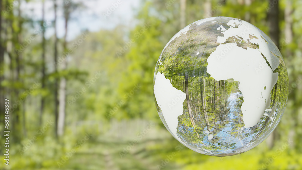 Trasparent Earth, forest in background. Trasparent Earth, forest in background.