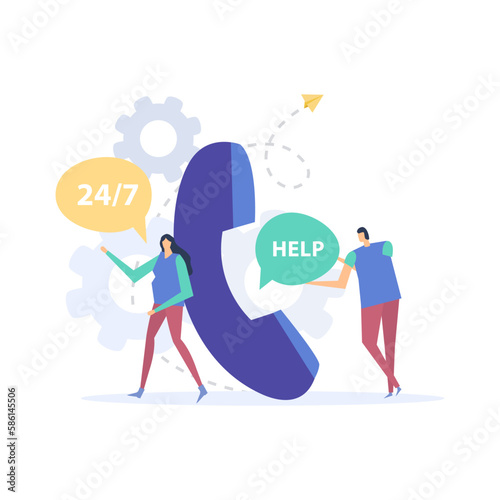 Call Center Flat Illustration