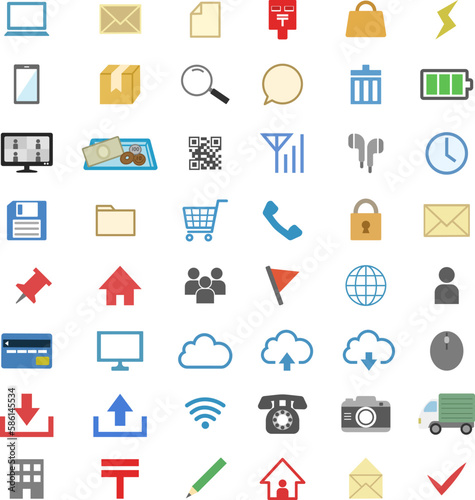 ビジネスコミュニケーションのイラストアイコンセット