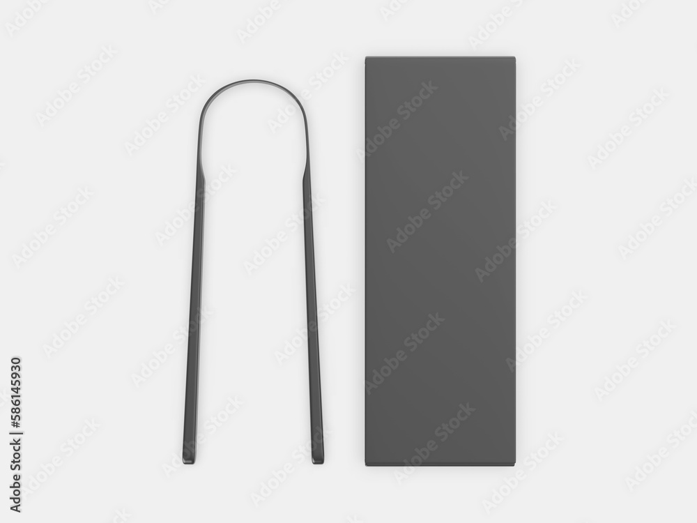 Blank Tongue Scraper Template, 3d render illustration. Blank Tongue Scraper Template, 3d render illustration.