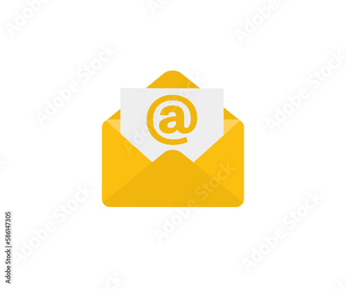 Email message, Mail envelope icon in flat style. Mailbox e-mail business concept vector design and illustration.
