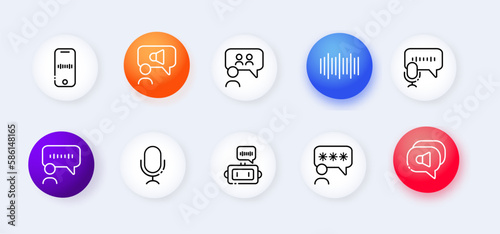 Communication. Flat, color, communication icons set. Vector