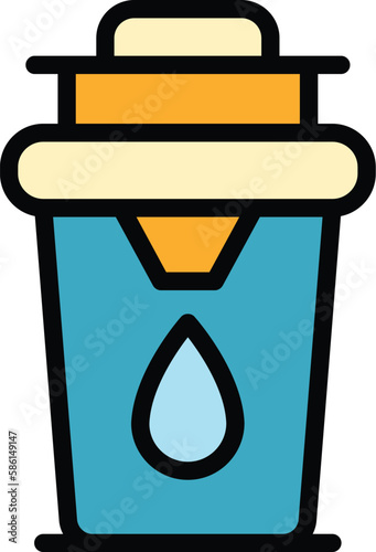 Water filter icon. Outline Water filter vector icon for web design isolated on white background color flat