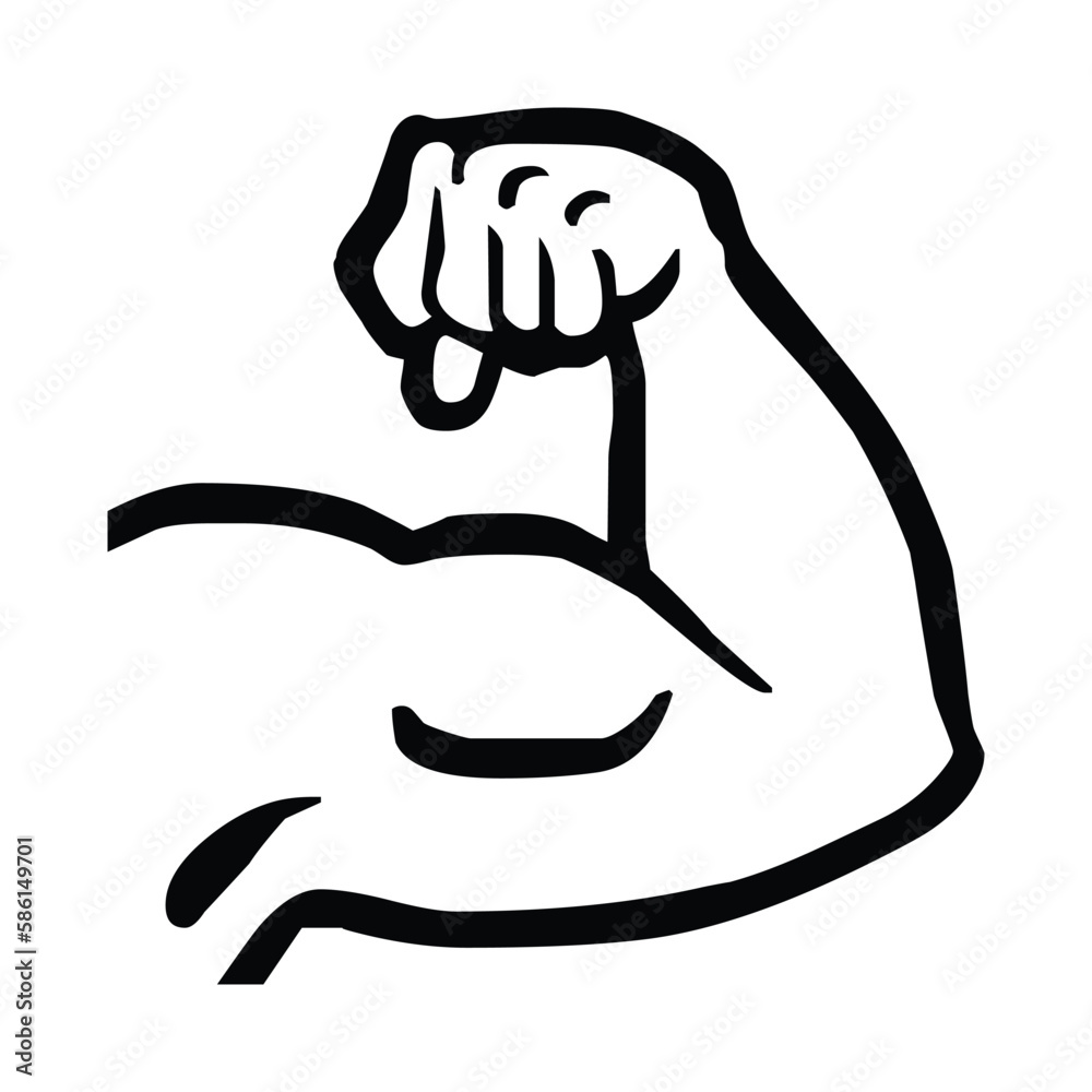 Flexed Biceps vector flat icon illustration design. Isolated arm ...