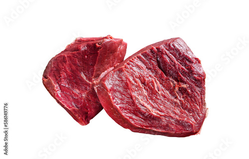 Raw beef liver offal on a cutting board. Isolated, transparent background.