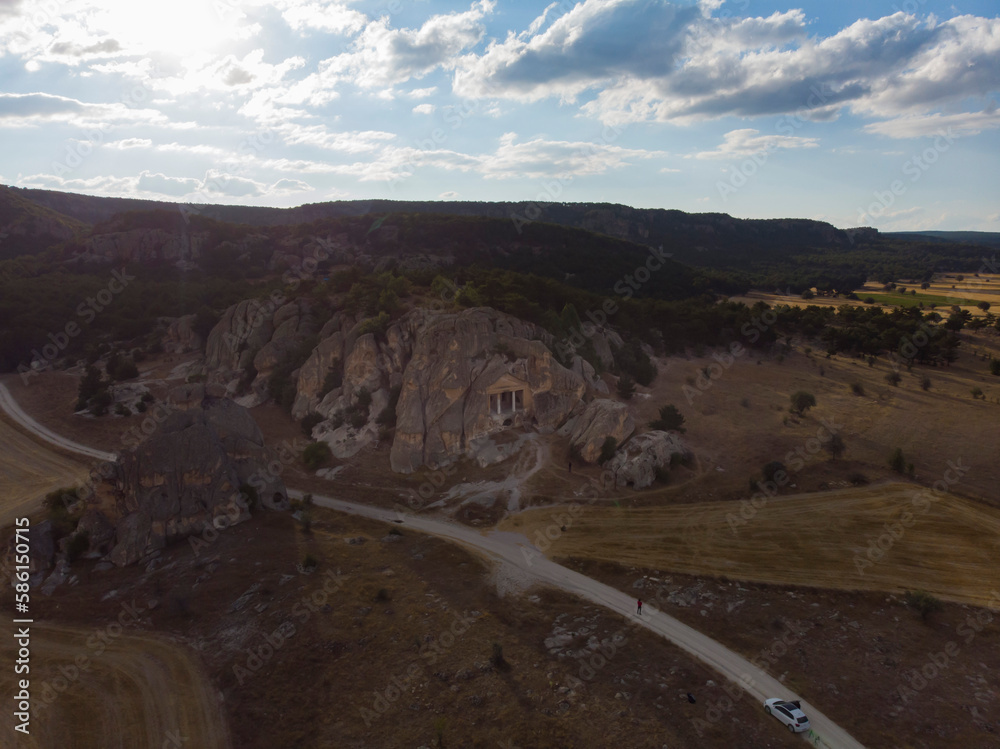 Phrygian Valley, Gerdekkaya, Rock Mausoleum, Aerial view