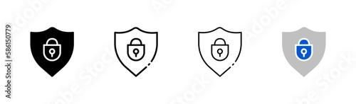 Reliability. Line icon, black, reliability icons set. Vector icon.