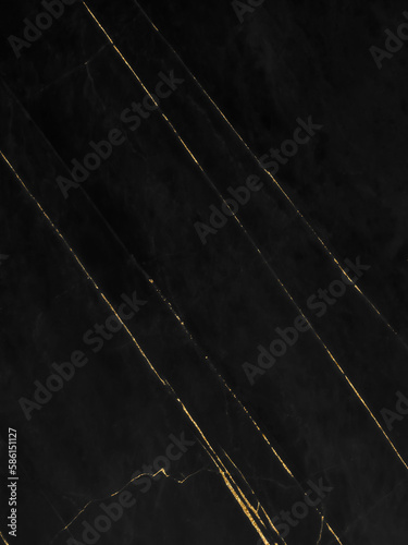 Black and gold marble luxury wall texture with shiny golden line pattern abstract background, Vertical image.
