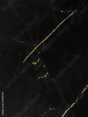 Black and gold marble luxury wall texture with shiny golden line pattern abstract background, Vertical image.