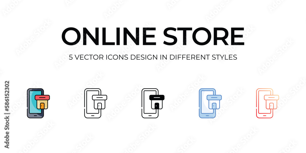 Online Store icon. Suitable for Web Page, Mobile App, UI, UX and GUI design. Online Store icon. Suitable for Web Page, Mobile App, UI, UX and GUI design.