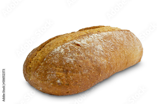 Freshly baked loaf isolated on transparent background. Fresh pastries.
