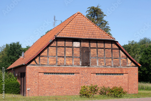 Fachwerkhaus, Bauernhaus aus Backstein, Rotenburg/Wümme, Niedersachsen, Deutschland