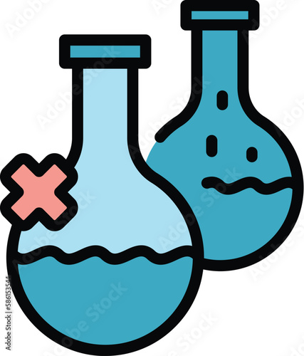 Analysis water flask icon. Outline Analysis water flask vector icon for web design isolated on white background color flat
