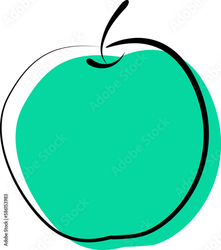 Green apple on isolated white background.