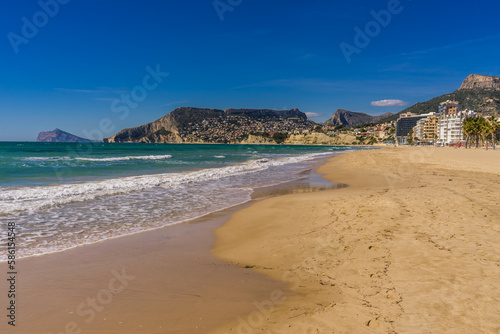 Beautiful sandy beach at Calpe, near Benidorm, Spain