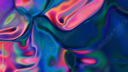 blue abstract holographic liquid with pink tints