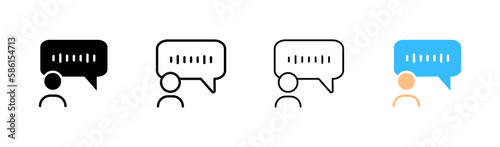 A voice message. Different styles, color, set of voice messages icons. Vector.