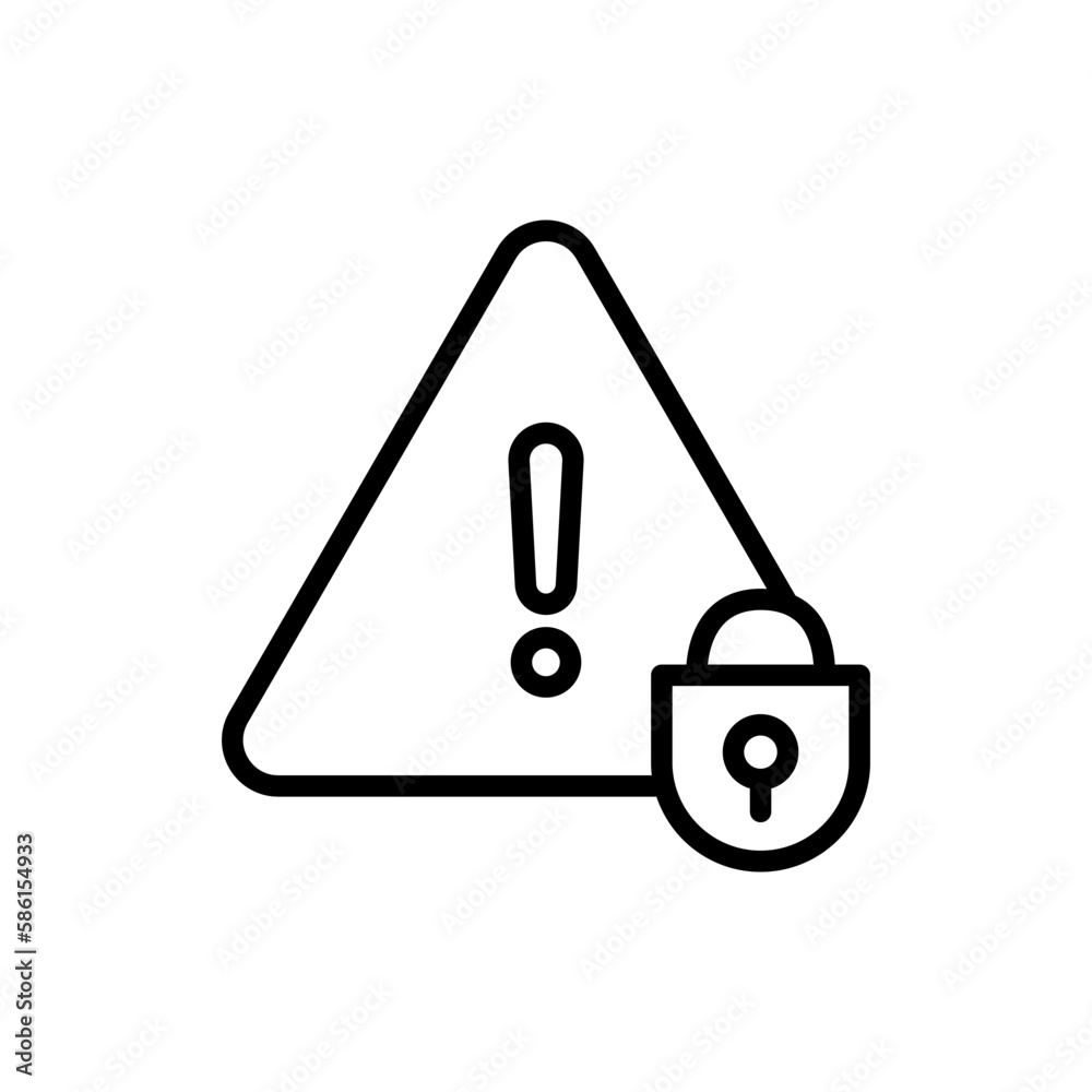 Security error. Line icon, black, security bug icon. Vector icon. Security error. Line icon, black, security bug icon. Vector icon.