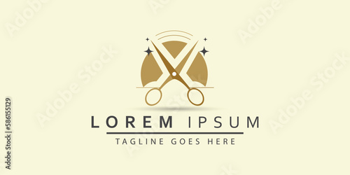 Hairdresser, darber, barbershop, hairdressing, coiffeur, haircutter. Business. Logo. Scissors, having brush, razor, hair 