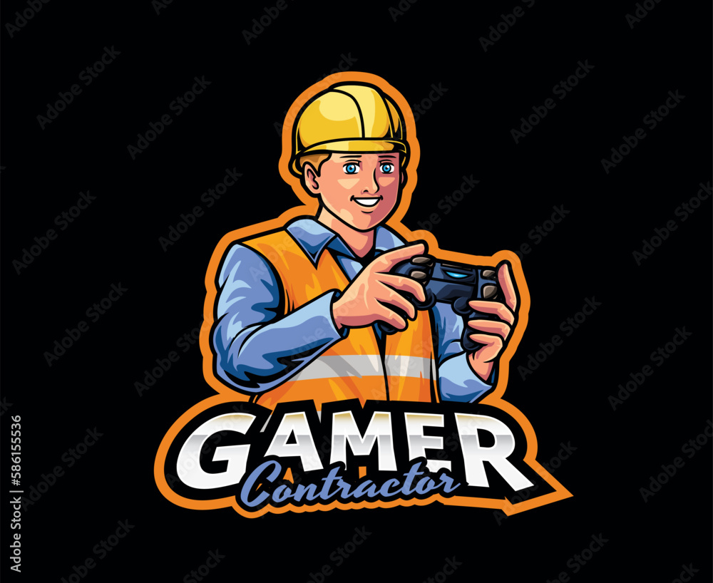 Contractor Gamer Mascot Logo Design