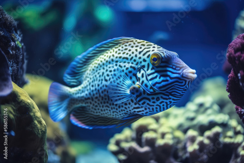 tropical fishes in the coral reef, generative AI