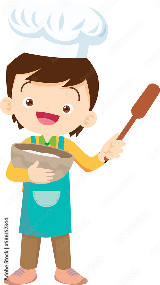 happy child baking together at kitchen ,Kids Chef Cookies