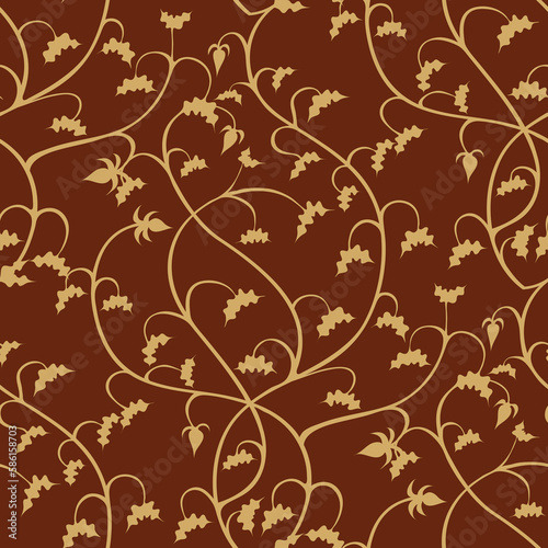 Abstract floral ornamental pattern with A seamless vector background. flat abstract golden texture