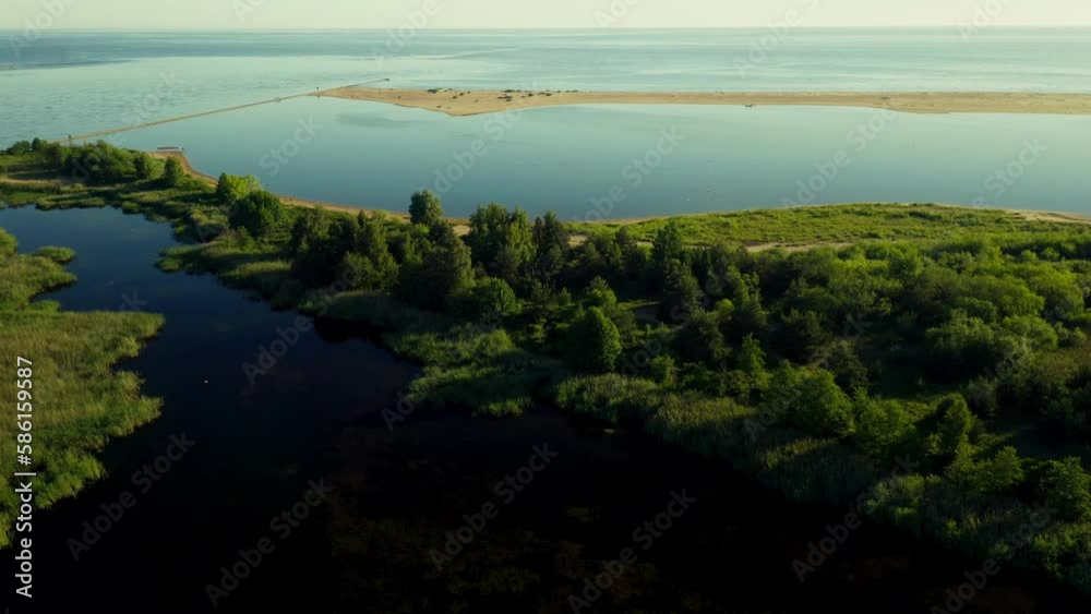Peaceful and Serene Drone Aerial nature landscape shot - Trees and islands Peaceful and Serene Drone Aerial nature landscape shot - Trees and islands