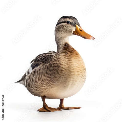 duck isolated on white ai generated