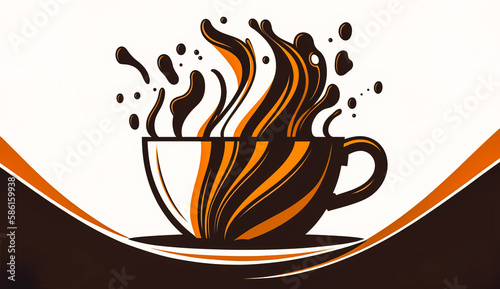Minimalistic logo for a coffee shop  generative AI.