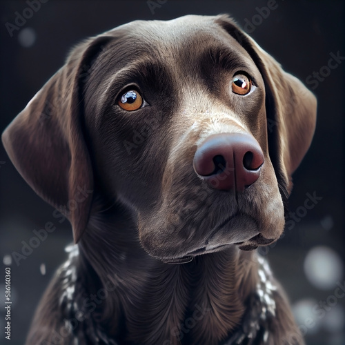Close-up portrait of a big dog. Generative AI