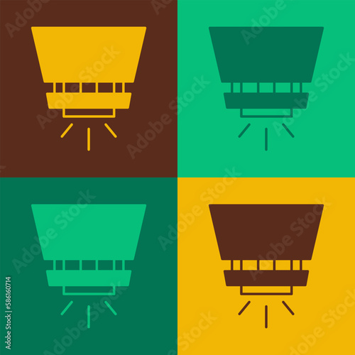 Pop art Fire sprinkler system icon isolated on color background. Sprinkler, fire extinguisher solid icon. Vector