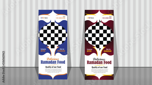 Roll Up Banner design. Ramadan special food design banner. 