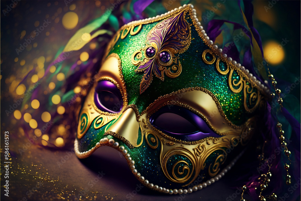 carnival mask on black, Generative AI carnival mask on black, Generative AI