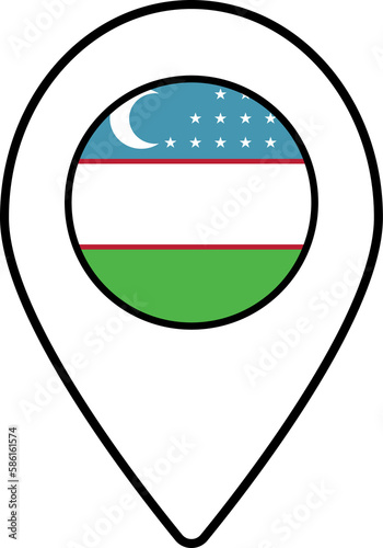 Free Download Uzbekistan flag map pin navigation icon. - GFXLoad